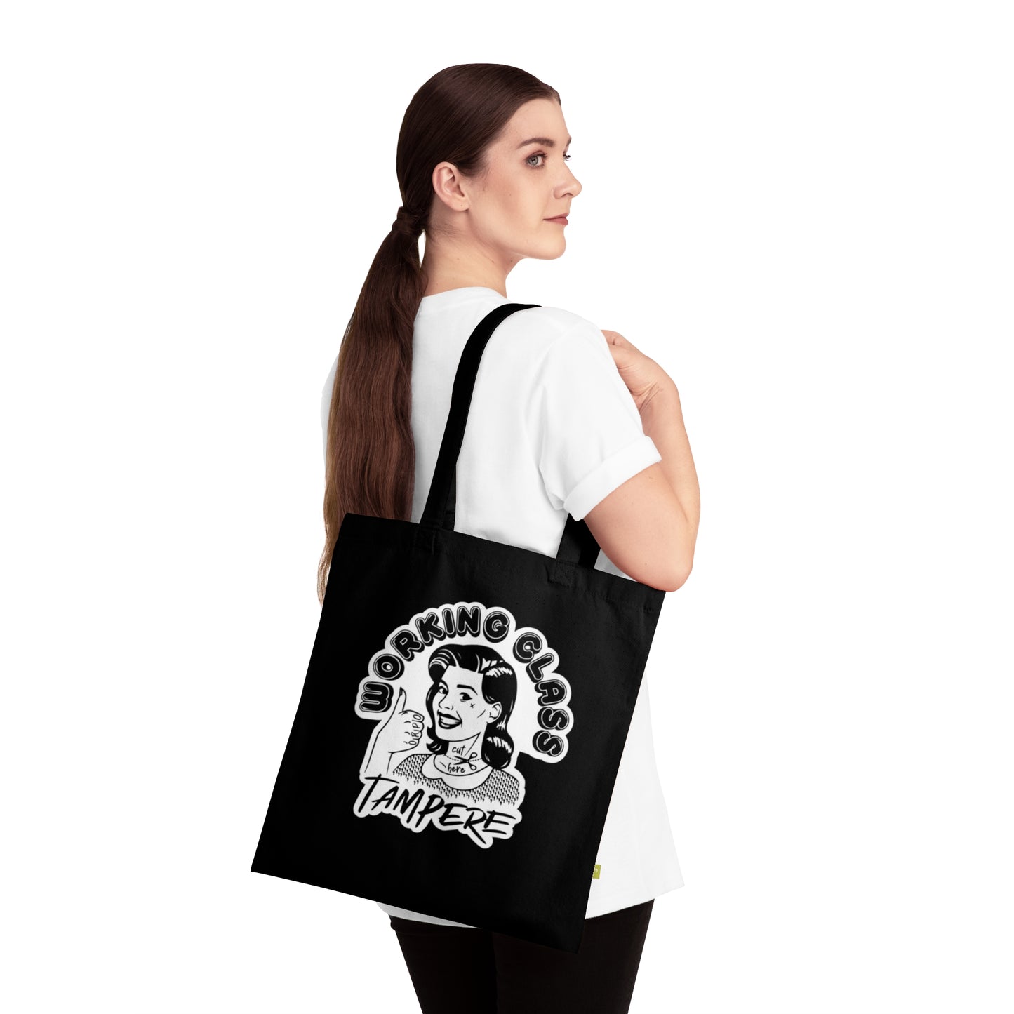 WCT Orpo Cut Here Design Organic Cotton Tote Bag