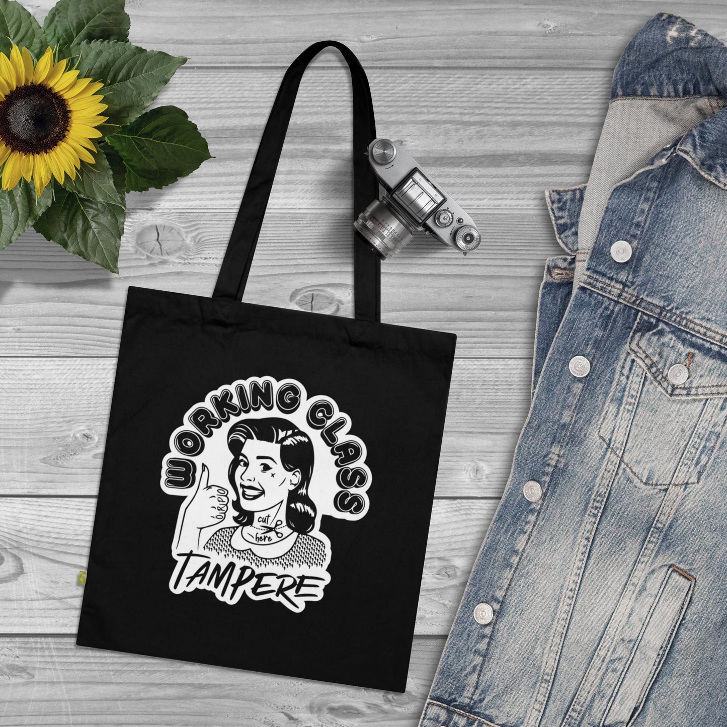 WCT Orpo Cut Here Design Organic Cotton Tote Bag
