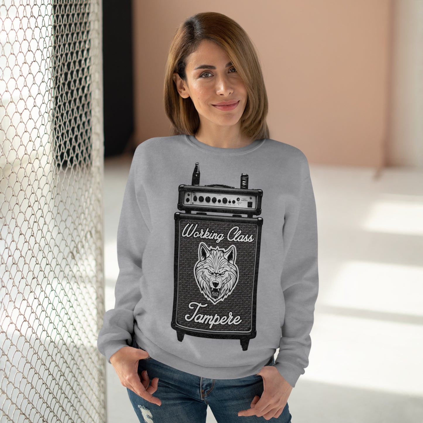 WCT Wolf Stack Design Unisex Crew Neck Sweatshirt